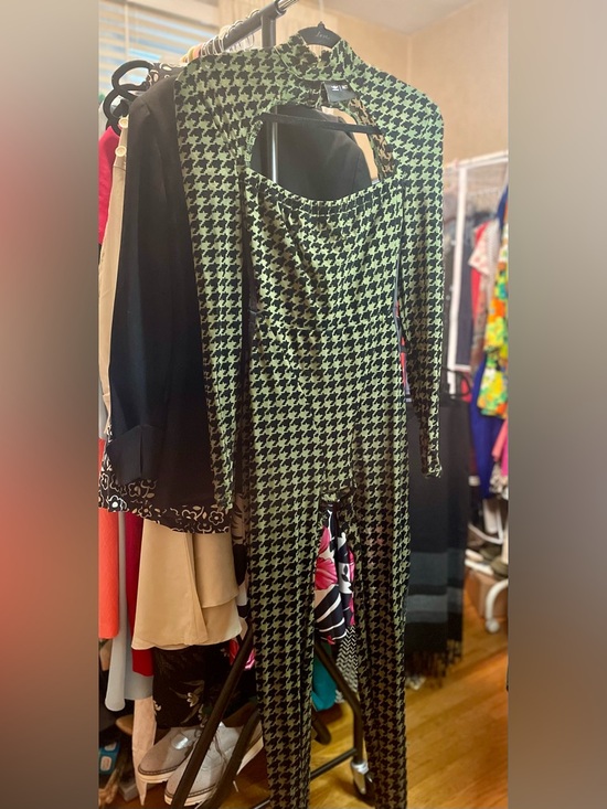 IVY PARK Pants - SEXY adidas Ivy Park Green and Black Houndstooth Jumpsuit